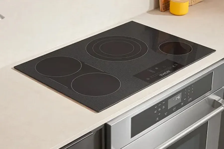 Thor Kitchen professional electric induction cooktop with touch controls for serious home chef cooktop features.